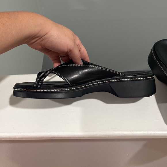 Clarks Y2K 2004 Chunky Sandal Leather Black & White Sandals sz 9 GREAT CONDITION - Picture 8 of 17